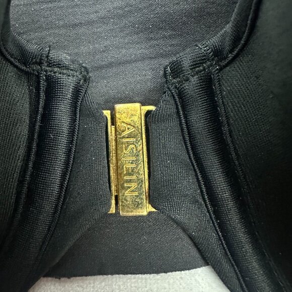 Aisilin Black Full Coverage Underwire Bra Gold Front Clasp Closure 44D - Picture 2 of 7